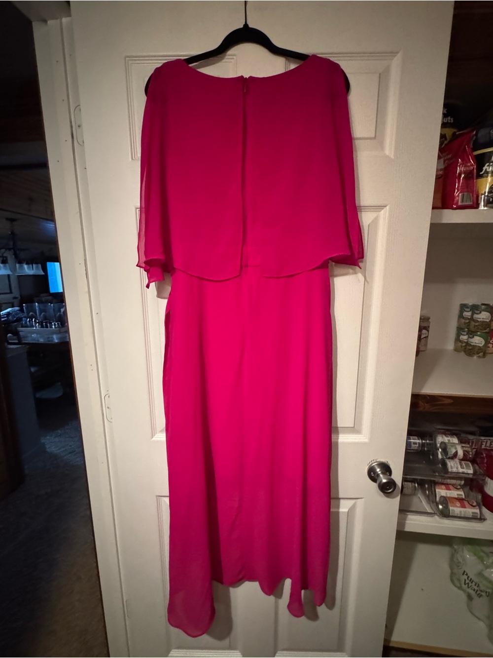 JH Size 16 Bright Pink Women’s Sleeveless Tank Dress w/ chiffon overlay - Picture 8 of 11